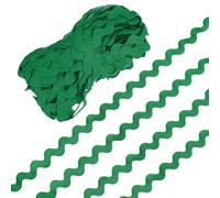 M METERXITY Rick Rack Trim, 25 Yard 10mm / 0.4 Inch Wave Bending Fringe Trimming Ribbon for Sewing/DIY Crafts/Clothes/Decoration, Polyester RIC Rac Trim [Green]