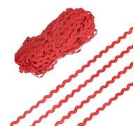 M METERXITY Rick Rack Trim, 28 Yard 5mm / 0.2 Inch Wave Bending Fringe Trimming Ribbon for Sewing/DIY Crafts/Clothes/Decoration, Polyester RIC Rac Trim [Red]