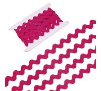 M METERXITY Rick Rack Trim, 5 Yard 15mm / 0.6 Inch Wave Bending Fringe Trimming Ribbon for Sewing/DIY Crafts/Clothes/Decoration, Polyester RIC Rac Trim [Rose Red]