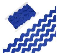 M METERXITY Rick Rack Trim, 5 Yard 20mm / 0.8 Inch Wave Bending Fringe Trimming Ribbon for Sewing/DIY Crafts/Clothes/Decoration, Polyester RIC Rac Trim [Blue]