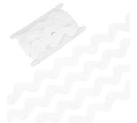 M METERXITY Rick Rack Trim, 5 Yard 30mm / 1.2 Inch Wave Bending Fringe Trimming Ribbon for Sewing/DIY Crafts/Clothes/Decoration, Polyester RIC Rac Trim [White]