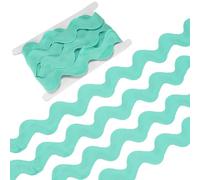M METERXITY Rick Rack Trim, 5 Yard 30mm / 1.2 Inch Wave Bending Fringe Trimming Ribbon for Sewing/DIY Crafts/Clothes/Decoration, Polyester RIC Rac Trim [Green]