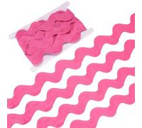 M METERXITY Rick Rack Trim, 5 Yard 30mm / 1.2 Inch Wave Bending Fringe Trimming Ribbon for Sewing/DIY Crafts/Clothes/Decoration, Polyester RIC Rac Trim [Rose Red]