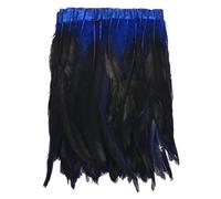 M METERXITY Rooster Feather Trim Fringe, 2 Yards 10-12" Natural Fluffy Feather Trim for Crafting/DIY Sewing/Party Clothing/Wedding Dress Decoration/Dream Catcher [Dark Blue]