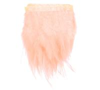 M METERXITY Rooster Feather Trim Fringe, 2 Yards 3-5" Natural Fluffy Feather Trim for Crafting/DIY Sewing/Party Clothing/Wedding Dress Decoration/Dream Catcher [Champagne]