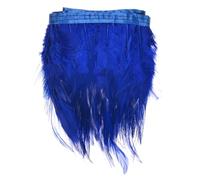 M METERXITY Rooster Feather Trim Fringe, 2 Yards 3-5" Natural Fluffy Feather Trim for Crafting/DIY Sewing/Party Clothing/Wedding Dress Decoration/Dream Catcher [Blue]