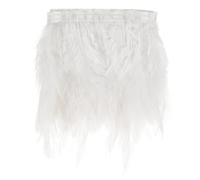 M METERXITY Rooster Feather Trim Fringe, 2 Yards 3-5" Natural Fluffy Feather Trim for Crafting/DIY Sewing/Party Clothing/Wedding Dress Decoration/Dream Catcher [White]