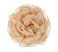 M METERXITY Rose Flower Brooches for Women, 4 Inch Handmade Lapel Pins Dainty Satin Fabric Big Peony Hair Flowers Clips for Wedding/Parties/Clothes/Jewelry Gifts [10cm, Khaki]