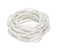 M METERXITY Round Braided Leather Cord, 10 Yards 4mm Four-Strand Faux Beading String Rope Bolo Tie 10 Meters Long for Jewelry Making/DIY Crafts, String Macrame Bracelet Thread [White]
