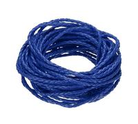 M METERXITY Round Braided Leather Cord, 10 Yards 4mm Four-Strand Faux Beading String Rope Bolo Tie 10 Meters Long for Jewelry Making/DIY Crafts String Macrame Bracelet Thread [Dark Blue]