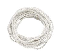 M METERXITY Round Braided Leather Cord, 5 Yards 3mm Four-Strand Faux Beading String Rope Bolo Tie 5 Meters Long for Jewelry Making/DIY Crafts, String Macrame Bracelet Thread [White]