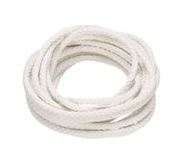 M METERXITY Round Braided Leather Cord, 5 Yards 5mm Six-Strand Faux Beading String Rope Bolo Tie 5 Meters Long for Jewelry Making/DIY Crafts, String Macrame Bracelet Thread [White]