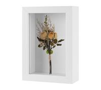 M METERXITY Shadow Box Frame (5 x 7 Inch, White) - Wooden Dried Flower Photo Frame, Memory Box Display Case with Felt Back, Apply to Flower/Tickets/Photos/Memorabilia DIY