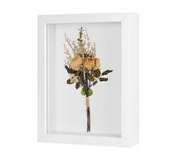 M METERXITY Shadow Box Frame (7 x 9 Inch, White) - Wooden Dried Flower Photo Frame, Memory Box Display Case with Felt Back, Apply to Flower/Tickets/Photos/Memorabilia DIY