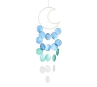 M METERXITY Shell Wind Chime for Outside, Moon Seashell Wind Chime Sea Glass Shell Wind Chime for Outside/Patio/Garden/Porch Decor, Handcrafted Wind Chime [Blue]