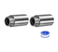 M METERXITY Shower Head Extension Arm, Stainless Steel G1/2 Male to Female Extension Pipe Fitting Adapter with PTFE Thread Seal Tape for Shower/Faucet, Pipe Plumbing Coupler 1.97"/50mm 2-Pack