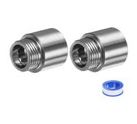 M METERXITY Shower Head Extension Arm, Stainless Steel G1/2 Male to Female Extension Pipe Fitting Adapter with PTFE Thread Seal Tape for Shower/Faucet, Pipe Plumbing Coupler 1.39"/35mm 2-Pack