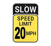 M METERXITY Speed Limit 20 MPH Sign, 12" x 8" Aluminum Weather Resistant Waterproof Rust Free Traffic Sign Traffic Street Signs W 2 Pre-drilled Holes for Outdoor/Indoor Metal Road Sign