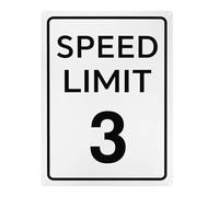 M METERXITY Speed Limit 3 MPH Sign, 16" x 12" Aluminum Weather Resistant Waterproof Rust Free Traffic Sign Traffic Street Signs W 2 Pre-drilled Holes for Outdoor/Indoor Metal Road Sign