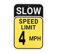 M METERXITY Speed Limit 4 MPH Sign, 12" x 8" Aluminum Weather Resistant Waterproof Rust Free Traffic Sign Traffic Street Signs W 2 Pre-drilled Holes for Outdoor/Indoor Metal Road Sign
