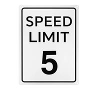 M METERXITY Speed Limit 5 MPH Sign, 16" x 12" Aluminum Weather Resistant Waterproof Rust Free Traffic Sign Traffic Street Signs W 2 Pre-drilled Holes for Outdoor/Indoor Metal Road Sign