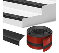 M METERXITY Stair Edge Trim 10FT Vinyl Rubber Stair Nosing Non-Slip Self Adhesive Stair Edge Trim Strips Staircase Step Edge Protector for Indoor/Outdoor Stairs [Black,0.98 Inch]