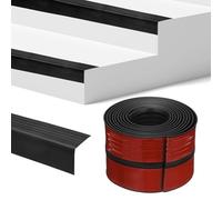 M METERXITY Stair Edge Trim 10FT Vinyl Rubber Stair Nosing Non-Slip Self Adhesive Stair Edge Trim Strips Staircase Step Edge Protector for Indoor/Outdoor Stairs [Black,1.89 Inch]
