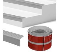 M METERXITY Stair Edge Trim 10FT Vinyl Rubber Stair Nosing Non-Slip Self Adhesive Stair Edge Trim Strips Staircase Step Edge Protector for Indoor/Outdoor Stairs [Grey,1.89 Inch]