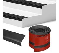 M METERXITY Stair Edge Trim 10FT Vinyl Rubber Stair Nosing Non-Slip Self Adhesive Stair Edge Trim Strips Staircase Step Edge Protector for Indoor/Outdoor Stairs [Black,1.38 Inch]