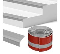 M METERXITY Stair Edge Trim 7FT Vinyl Rubber Stair Nosing Non-Slip Self Adhesive Stair Edge Trim Strips Staircase Step Edge Protector for Indoor/Outdoor Stairs [Grey,0.98 Inch]