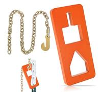 M METERXITY T-Post Puller Plate Tool with 39.37 Lifting Chain, Carbon Steel Plate Fence Post Puller Accessories for Quick Remove from Farm & Garden, Use Different Tractor Bucket/Jacks/S Hooks