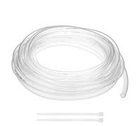 M METERXITY Vinyl Tubing 10mm ID x 12mm OD 30ft Flexible Plastic Tube with 2 Hose Ties, Lightweight Hybrid PVC Hose for Water Gardening/Airline/Aquarium Tubing [Clear]