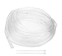 M METERXITY Vinyl Tubing 12mm ID x 14mm OD 30ft Flexible Plastic Tube with 2 Hose Ties, Lightweight Hybrid PVC Hose for Water Gardening/Airline/Aquarium Tubing [Clear]
