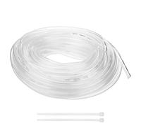 M METERXITY Vinyl Tubing 6mm ID x 8mm OD 100ft Flexible Plastic Tube with 2 Hose Ties, Lightweight Hybrid PVC Hose for Water Gardening/Airline/Aquarium Tubing [Clear]