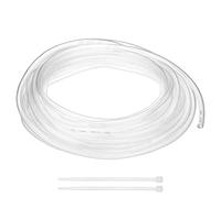 M METERXITY Vinyl Tubing 6mm ID x 8mm OD 30ft Flexible Plastic Tube with 2 Hose Ties, Lightweight Hybrid PVC Hose for Water Gardening/Airline/Aquarium Tubing [Clear]
