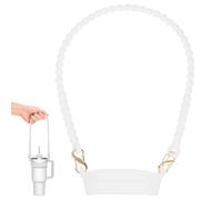 M METERXITY Water Bottle Handle, 15.7 Inch Silicone Portable Water Bottle Sling Carrier, Holder with Straps for Stanley Cup/Most 8-40oz Cups Accessories [White]