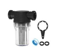 M METERXITY Water Pump Strainer with 250 Mesh Stainless Steel Filter Screen, 1/2" Inch Female NPT In-line Strainer for Garden Hose Outdoor RV Water Tank Pressure Washer [Black]