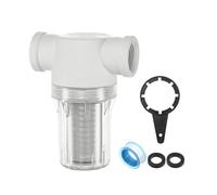 M METERXITY Water Pump Strainer with 40 Mesh Stainless Steel Filter Screen, 3/4" Inch Female NPT In-line Strainer for Garden Hose Outdoor RV Water Tank Pressure Washer [White]