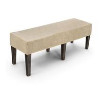 M METERXITY Waterproof Dining Bench Cover, 51" Rectangle Stretch Bench Seat Protector Cover, Removable Washable for Dining Room/Bedroom/Piano [Khaki]