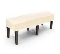 M METERXITY Waterproof Stretch Bench Seat Cover, 47-59" Rectangle Bench Cushion Covers, Printed Slipcover Washable Removable for Dining Room/Living Room/Bedroom/KitchenBeige