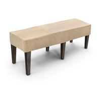 M METERXITY Waterproof Stretch Bench Seat Cover, 47-59" Rectangle Bench Cushion Covers, Printed Slipcover Washable Removable for Dining Room/Living Room/Bedroom/KitchenKhaki