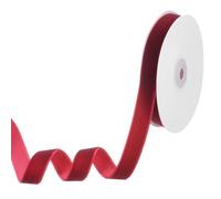 M METERXITY Wine Red Velvet Ribbon, 10 Yards 5/8" Wide Nylon Single Face Thin Velvet Ribbon for Gift Wrapping Wedding Bouquet Hair Bows Wreath Decoration DIY Crafts Fabric Ribbons
