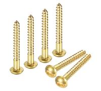 M METERXITY Wood Screws (M2.5 x 20mm, Brass) 60 Pcs - Slotted Round Head Self-Tapping Screw Apply to Woodworking/Furniture/Appliances Repair/Industry/Gardening