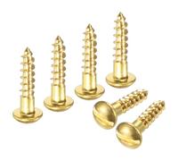 M METERXITY Wood Screws (M3.5 x 16mm, Brass) 60 Pcs - Slotted Round Head Self-Tapping Screw Apply to Woodworking/Furniture/Appliances Repair/Industry/Gardening