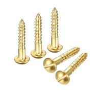 M METERXITY Wood Screws (M3 x 16mm, Brass) 30 Pcs - Slotted Round Head Self-Tapping Screw Apply to Woodworking/Furniture/Appliances Repair/Industry/Gardening