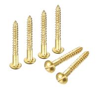 M METERXITY Wood Screws (M3 x 25mm, Brass) 60 Pcs - Slotted Round Head Self-Tapping Screw Apply to Woodworking/Furniture/Appliances Repair/Industry/Gardening