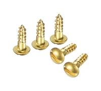 M METERXITY Wood Screws (M4 x 12mm, Brass) 30 Pcs - Slotted Round Head Self-Tapping Screw Apply to Woodworking/Furniture/Appliances Repair/Industry/Gardening