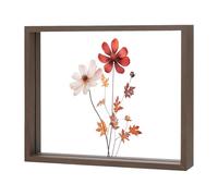 M METERXITY Wooden Pressed Flower Frame, 8 x 10 Inch Double Acrylic Floating Picture Frame for Dried Flowers/Tabletop/DIY/Handicrafts [Walnut Color]