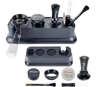 M MEWCO 7 Pack Espresso Tamper Station&Coffee Distributor Tamper&Espresso WDT Stirrer&Coffee Tamping&Brush&Coffee Dosing Funnel&Espresso Puck Screen, Multipurpose Tools for Bar Home Office (51 mm)