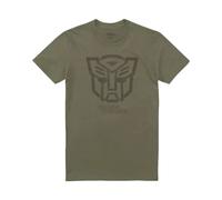 (M, Military Green) Transformers Mens Autobots Outline Logo T-Shirt